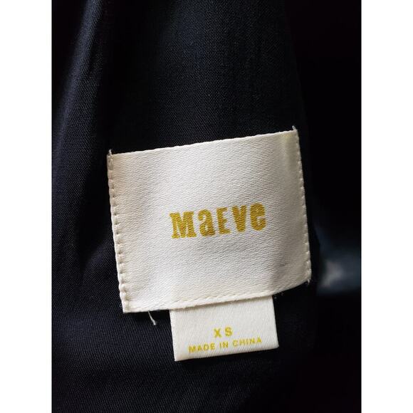 Anthropologie Maeve Black Noir Dress XS White Black Polyester Asymmetrical Hem - Picture 3 of 13